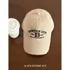 Gorra de Béisbol Bordada con Letras Estilo Retro Americano para Mujer, Nueva Gorra de Marca de Moda de Primavera con Borde Deshilachado para Hombre, Circunferencia de Cabeza Grande, Hace que la Cara Parezca Más Pequeña