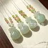 Colgante de Bolsita de la Fortuna de Jade Aventurina Natural, Jade Aventurina Hielo de Alta Calidad en Color Agua Clara, Candado de la Fortuna, Bolsita de la Fortuna, Hebilla de la Paz, Colgante de Jadeíta