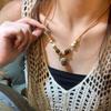 Novo colar com pingente de fruta seca retrô chinês para mulheres, corrente de clavícula simples e versátil com contas, pulseira, novos acessórios de outono e inverno