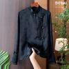 Camisa Jacquard Vintage para Mulheres Primavera 2026 Novo Estilo Chinês Luxo Leve Elegante Seda de Amora Roupa Tang Top para Mulheres