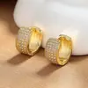 Brincos Argola Únicos com Zircônias Completas, Novo Estilo com Borda Larga, Modernos e Elegantes para Mulheres, Luxo Leve com um Toque de Sofisticação para o Verão