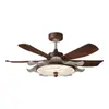 Luz de ventilador de techo estilo crema usada para sala de estar y comedor, luz de ventilador silenciosa de velocidad variable para uso doméstico, luz de ventilador de techo invisible para dormitorio