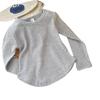 Camiseta Base para Niñas de Primavera y Otoño, Camiseta Superior de Color Sólido Irregular de Estilo Coreano de Moda para Bebés y Niños, Camiseta Base para Niños