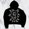 Suéter holgado con capucha y estampado de dibujos animados y2g de primavera, estilo callejero europeo y americano que combina con todo, top oscuro, estilo retro ins, igual para mujer