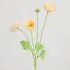 Flor de Amapola Simulada Terciopelo Flor de Amapola Boda Flor de Seda Decoración de Boda Material de Flor Decoración del Hogar Planta Verde Simulada