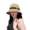 Nuevo Sombrero de Sol de Estilo Coreano para Verano con Protección Solar para Mujer, Sombrero de Pescador Plegable Tejido, Favorecedor para Rostros Pequeños, Transpirable