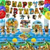 Suministros para Fiesta de Cumpleaños Infantil Temática del Nuevo Shan Hai Jing Transfronterizos Mantel Desechable Platos de Papel Vasos de Papel Arreglo de Vajilla