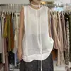 Top chaleco sin mangas de estilo coreano, corte holgado, para mujer, color liso, diseño minimalista, moderno y versátil, nuevo para el verano de 2026