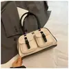 Bolsa Almofada Retrô para Mulheres 2025 Nova Bolsa de Ombro Satchel de Alta Qualidade para o Trabalho Bolsa Boston Fashion com Bolso Duplo