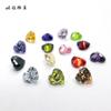 4A Zircón de Color en Forma de Corazón Gema Artificial Wuzhou Gema del Amor DIY Piedra Nudista Fondo Puntiagudo