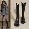 Botas Martin para Mujer Botas Largas 2026 Otoño/Invierno Estilo Nuevo Botas de Media Caña con Forro de Terciopelo Botas de Monta Botas Largas Súper Populares para Mujeres Menudas