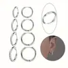 Pendientes de Aro Lisos de Acero Inoxidable de 2.5 mm, Pendientes de Aro de Alambre Redondo Europeos y Americanos Transfronterizos, Joyería para Orejas Unisex, Fabricante