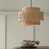 Novo lustre de ratã estilo chinês no estilo wabi-sabi para sala de jantar, balcão de bar, pousada, quarto, cabeceira, restaurante do Sudeste Asiático e restaurante de hot pot