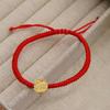 Nueva pulsera de cuerda roja del Dios de la Riqueza de cinco vías de plata S925 para parejas de hombres y mujeres tejida a mano Xiao Zhan con nueva cuerda de mano china