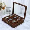 Caja para Relojes Caja de Exhibición Caja de Almacenamiento para Relojes Colección de Joyería de Pulsera Exhibición Resistente al Polvo Múltiples Compartimentos Caja de Relojes Retro con Tapa