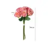 Tela de seda de alta gama ramo de rosas de 7 cabezas flores artificiales decoración retro para el hogar diseño de lugar de boda ramo de rosas