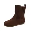 Botines Cortos de Algodón Retro para Mujer 2025 Nuevo Estilo de Invierno con Forro Polar Añadido y Aumento de Altura Interior Engrosado Botas de Nieve Zapatos de Algodón