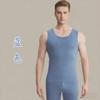 Chaleco Térmico Redondo Sin Costuras de Doble Cara Cepillado de Invierno para Hombre, Capa Base con Terciopelo Alemán, Forro Polar, Generador de Calor, Top Antibacteriano de Otoño