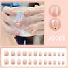 Parche de Uñas Desgastable Corto de 24 Piezas Estilo Japonés Sentido Claro Armadura de Rubor Salto del Pez Haiyan Combinación Diaria