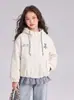 Chaqueta Patchwork Estilo Coreano para Niñas 2026 Otoño Nueva Ropa Infantil Elegante Chic Versátil Exterior con Capucha Tendencia Top