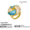 Diseño Exagerado Anillo de Acero Inoxidable con Goteo de Aceite Incrustaciones de Zirconia de Pétalos Coloridos Anillo Floral Elegante Vintage Exquisito para Mujeres
