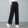 Pantalones Casuales de Algodón Lino Elástico Rectos para Mujer, Estilo Artístico Suelto de Color Sólido, Verano 2026