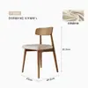 Silla de Comedor de Madera Maciza para Uso Doméstico, Silla de Comedor de Madera Natural Estilo Nórdico, Taburete Suave con Respaldo para Restaurante, Silla con Respaldo, Silla Ganoderma