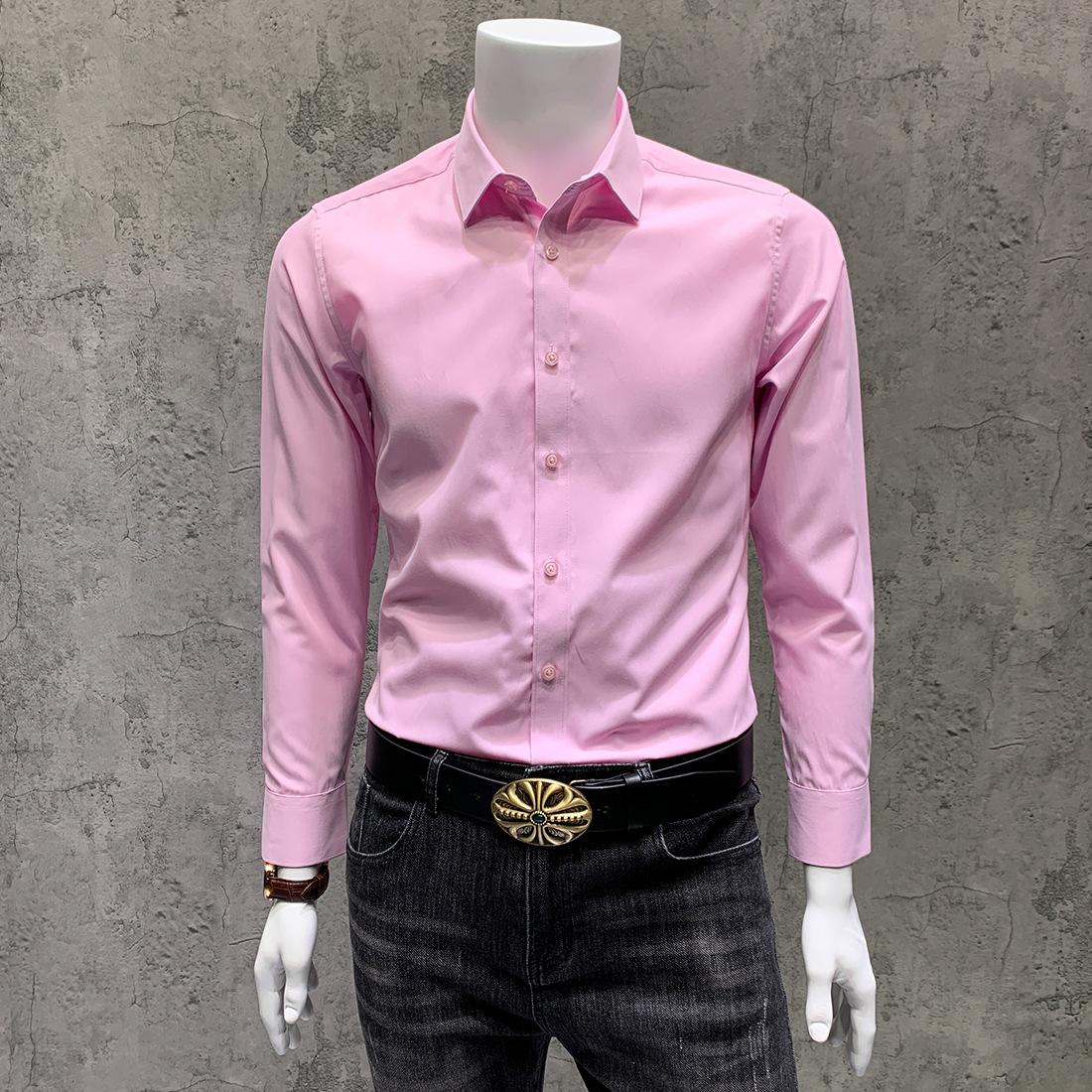 NS101纯色长袖衬衫 粉色 (13).JPG