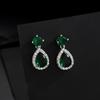 Moda europea y americana nuevos aretes colgantes de circonita de color súper brillante con diamantes micro incrustados Aretes de lujo ligero de moda de venta caliente transfronteriza para mujer