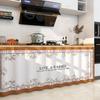 Cortina protectora para alacena de cocina estilo americano, cortina de puerta impermeable y a prueba de humo, riel deslizante sin perforaciones, organizador de artículos diversos, zapatero, cortina para cubrir fealdad