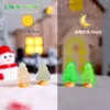 Decoraciones para árboles de Navidad en miniatura de comercio electrónico transfronterizo, accesorios de escena de nieve, artesanías de resina y figuras que brillan en la oscuridad