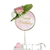Celebridad de Internet Estilo ins Anillo de Hierro Forjado Plato Decorativo para Pastel Hermosa Rosa de Hierro Forjado Hoja Verde Enchufe para el Día de la Madre