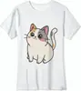 Exportación de Comercio Exterior Europeo y Americano Transfronterizo Impresión 3D Transferencia de Calor Dibujos Animados Gatito Lindo Ropa Infantil Casual Camiseta de Manga Corta de Algodón Puro