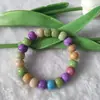Novo pulseira de contas de porcelana tingidas com água de 10mm pulseiras de contas de pier para mulheres pulseiras de jade quebradas ao redor do dedo dos estudantes contas de rosário de texto suave joia de mão