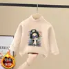 Blusa Térmica de Fleece Infantil para Meninas, Novo Estilo Outono/Inverno 2026, Manga Longa, Gola Meia-Alta, Blusa Quente para Menininha