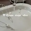 Joyería de Plata Estilo Ins Dongdaemun de Corea del Sur Plata de Ley S925 Corazón de Industria Pesada Llave Collar Estilo Simple y Versátil para Apilar