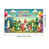 Serie de telones de fondo de cumpleaños temáticos de dinosaurios más vendidos de Temu transfronterizos, con diseños de dinosaurios de dibujos animados impresos en alta definición para decoraciones de fiesta