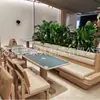 Conjunto de Mesa y Sillas para Tienda de Té con Leche de Moda Postre Café Restaurante Occidental Bar Comedor Panel de Lujo Ligero Cabina Sofá Uso Comercial