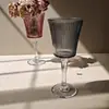 Taça de Vinho Tinto com Listras Verticais Retrô Taça Alta Estilo Europeu Taça de Champanhe Doméstica Taça de Vinho de Alto Valor Taça de Vinho de Frutas