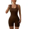 Shorts de una pieza con rosca transfronterizos europeos y americanos, Ropa deportiva elástica sin costuras, Ropa de yoga de una pieza para fitness, Traje de una pieza