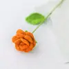 Día de San Valentín Chino Ramo de Flores Regalo de Cumpleaños Gradiente Flor Artificial Individual Venta al por Mayor Rosa de Ganchillo Hecha a Mano Tejido de Hilo Creatividad