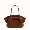 Bolso de Peluche Personalizado de Fábrica Bolso Tote Transfronterizo Europeo y Americano para Mujer Bolso de Hombro de Felpa a la Moda y de Alta Gama