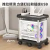 Suporte para Host com Rodas Universais, Base Móvel para Computador, Gabinete Gamer, Prateleira de Armazenamento Universal Multifuncional de Múltiplas Camadas
