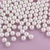 Furo Reto Abs Pérola de Imitação Contas Redondas Contas Soltas Acessórios para Roupas Pulseira DIY Brincos Colar Acessórios de Joias com Contas