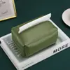 Caja de Pañuelos Macaron de Color Sólido Bolsa de Almacenamiento de Servilletas de Cuero Papel de Seda Creativo para Restaurante Coche de Cuero Suave Foto