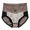 Calzones de algodón triangulares sin costuras de encaje de color contrastante de tiro alto para mujer, control de abdomen, moldeadores, moño, lencería sexy para mujer, suministro transfronterizo
