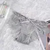 Bragas de Encaje con Lazo Estilo Chica Francesa Activa, Lencería Transparente de Malla Sexy con Lazo Hueco, Cintura Media-Baja, Triángulo