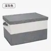 Caja de almacenamiento gruesa de algodón y lino de dos tonos, caja de almacenamiento de juguetes de gran capacidad, caja de almacenamiento multifuncional plegable para ropa y edredones