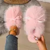Chinelos de Inverno com Pelúcia Plus para Mulheres, Sola Reta para Casa, Interior Antiderrapante, Quentes, Chinelos de Pelúcia, Moda Feminina, Sapatos Femininos
