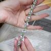 Novo Bracelete de Calcedônia Branca Natural de Alta Qualidade Estilo Chinês com Cravação Completa em Diamante Banhado a Prata para Mulheres